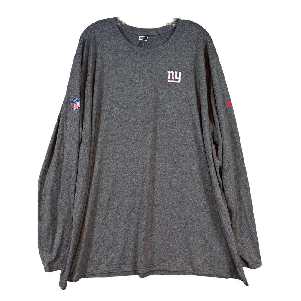 Nike NFL New York Giants Dri-FIT Long Sleeve Shirt Mens 4XL Gray Heathered NYG